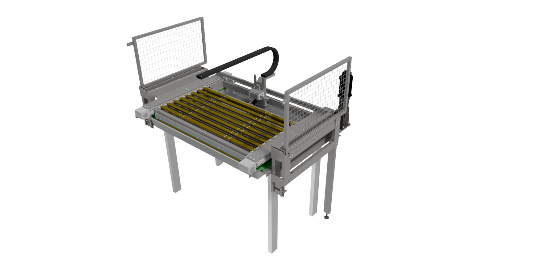 Automatic baking tunnel oven loading and unloading